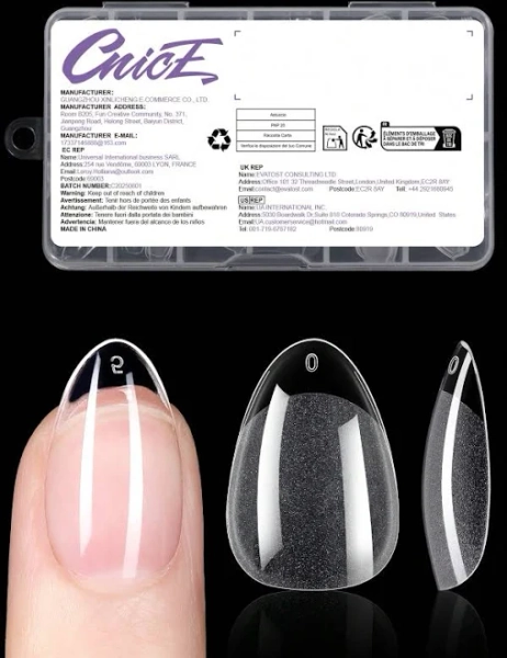 Short Almond / Short Coffin/ Short Square/ Other Shapes Style Boxed Acrylic Nail Tips