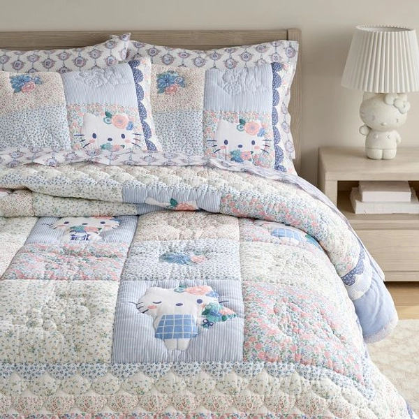 Hello Kitty® Chambray Patchwork Quilt
