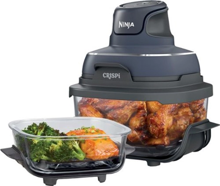 Ninja - Crispi 4-in-1 Portable Glass Air Fryer Cooking System - Gray