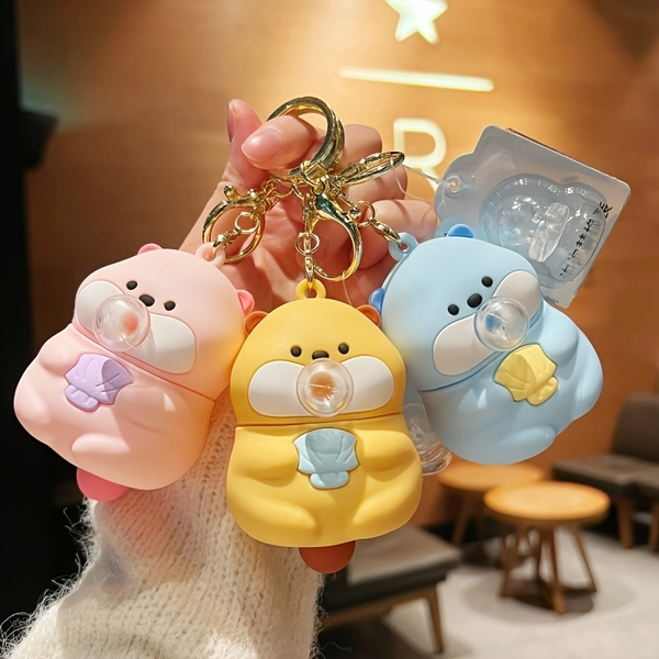 Squeezing Stress Relief Toys | Silicone Pendants for Backpacks or Car Keychains, Ideal for Easter, Halloween, Christmas Gifts, Available in Yellow, Pink