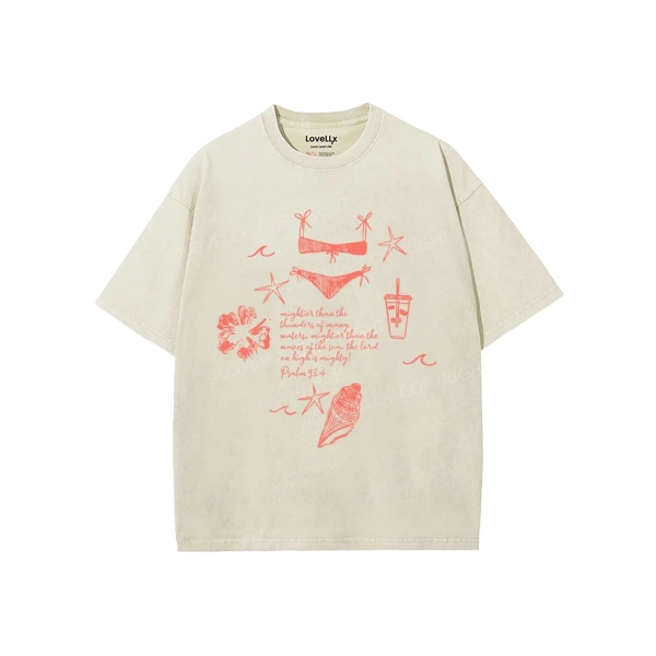 Mightier Than The Waves Of The Sea Unisex Washed T-Shirt