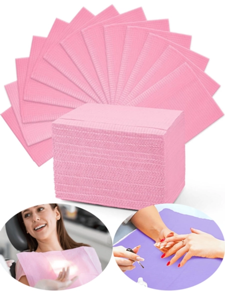 50pcs Disposable Nail Cleaning Pads, 13"X18" - 3-Ply Waterproof Dental Bibs, Suitable For Patients - Dentist Or Medical Tray Covers And Nail Desk Covers, Nail Art Tools (Applicable To Nail Stickers)