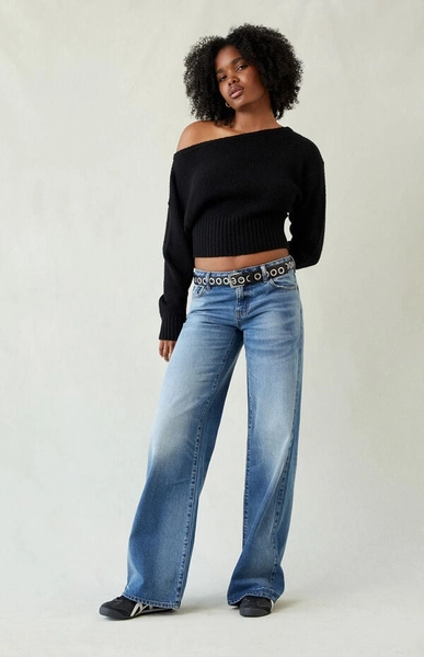 Casey Low Rise Baggy Jeans Medium Indigo
