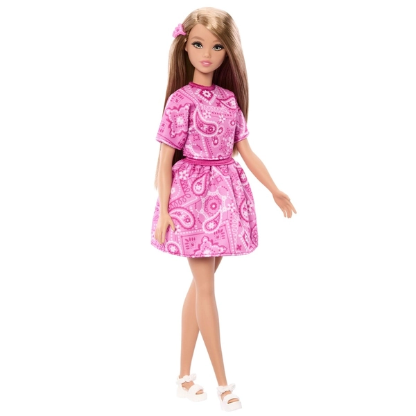 Barbie Fashionistas Doll Pink Paisley Dress