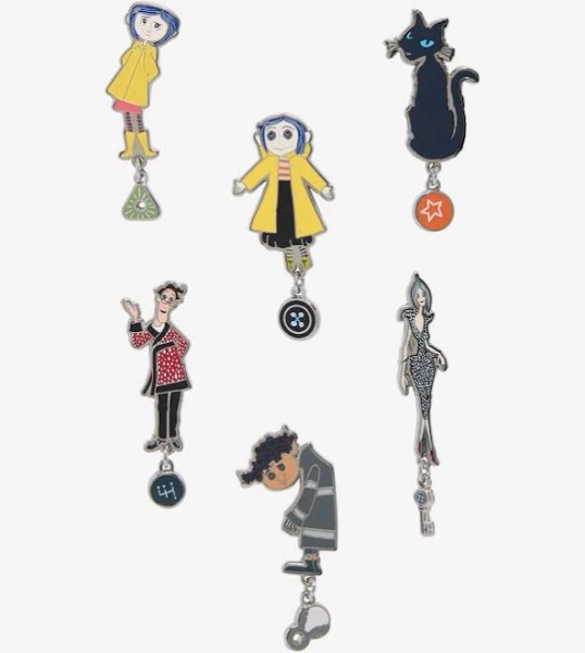 Coraline Characters Enamel Dangling Charm Blind Box Pin