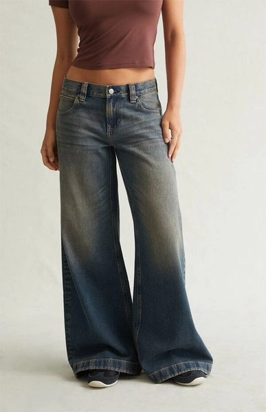 Sloane Low Rise Ultra Baggy Jeans Dark Blue Tint