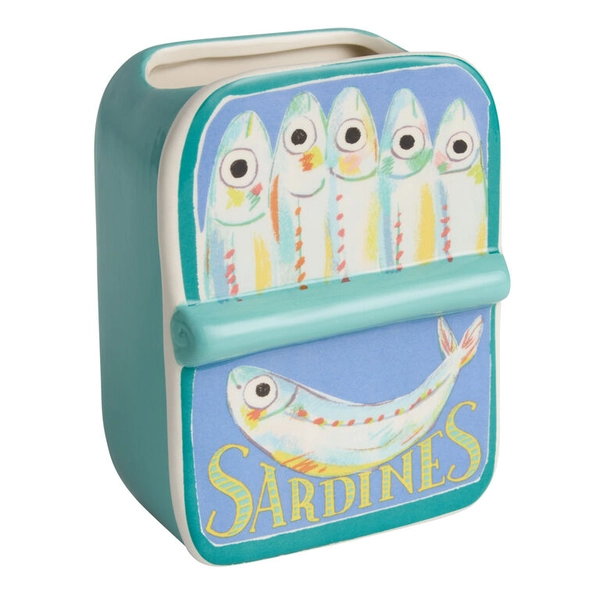 Blue Ceramic Tinned Sardines Pencil Cup