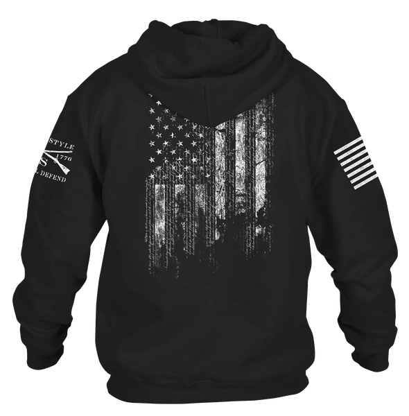 Grunt Style 1776 Flag Long-Sleeve Hoodie - Black - S