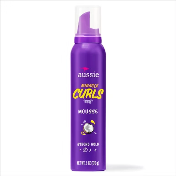 Aussie Miracle Curls Hair Mousse - 6oz: Silicone-Free, Contains Coconut Oil, For Dry Hair
