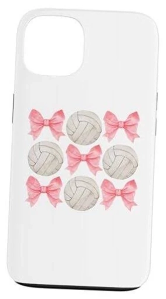 Volleyball Mom Sister Tween Teen Girl Girly Pink Bow Preppy Case