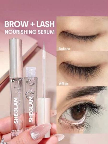 SHEGLAM Gro-Pro Nourishing Lash Serum Clear Brow Serum Easy-To-Apply Strengthen Sparse And Fragile Lash Eyebrow And Lash Treatment Brand Beauty Makeup Face Paint Cosmetic For Women Girls Perfect For Fall Winter Ideal For Y2K Fancy Fashion Suitable For Birthday Christmas Present Party Ready Best Color