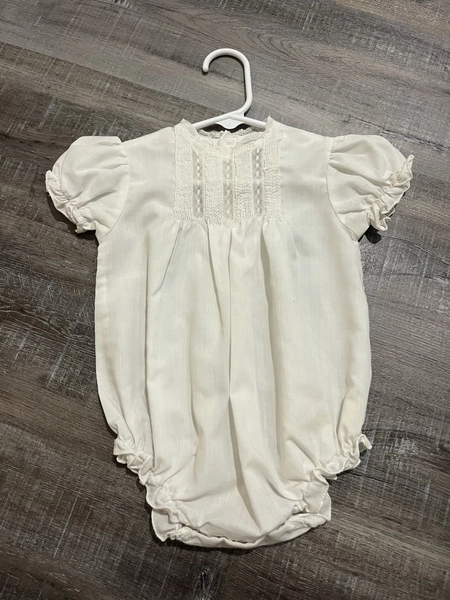 Vintage 1980s Rosey Kids Baby 0-3 Months Bubble Romper white