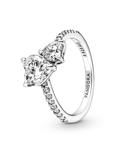 Double Heart Sparkling Ring