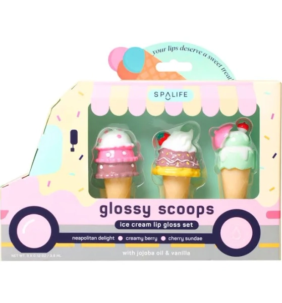 Glossy Scoops Ice Cream Lip Gloss Trio Gift Set