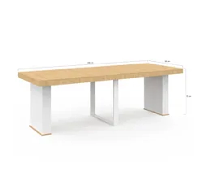 Table Console Extensible Eden 10 Personnes 235 Cm Bois Et Blanc