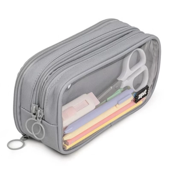 ZIPIT Half & Half Pencil Case, Grey