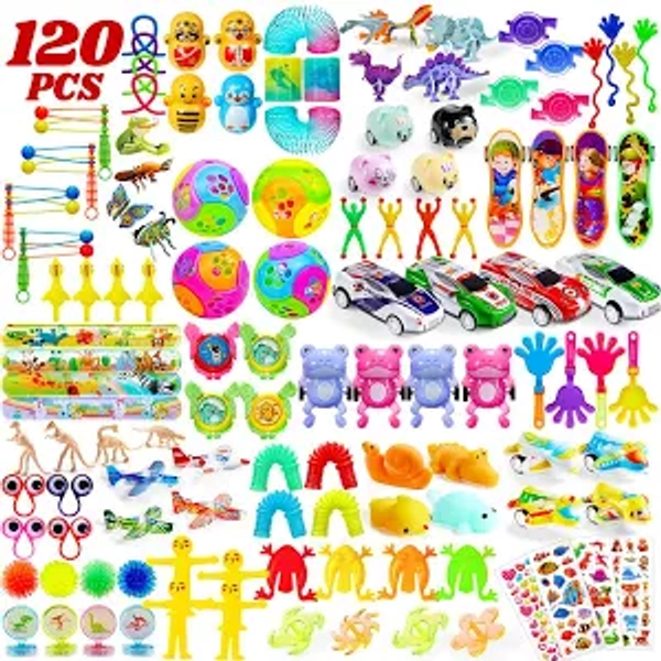 TOANWOD 120Pcs Christmas Party Bag Fillers for Kids: Stocking Fillers Party Bag Fidget Toys - Christmas Class Gifts Classroom Prizes Party Favours -