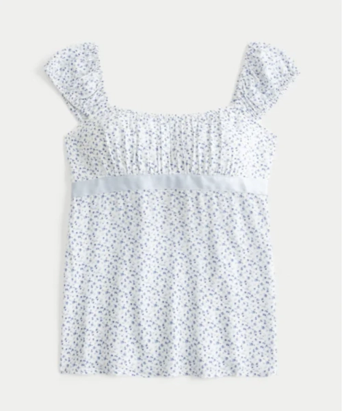 Easy Satin Tie Babydoll Top