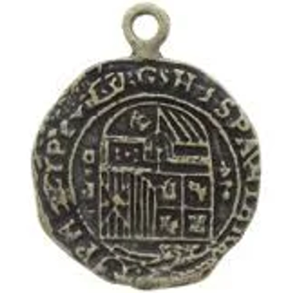 Ancient Latin Museum Artifact Coin Charms, Antique Bronze, Pk/6