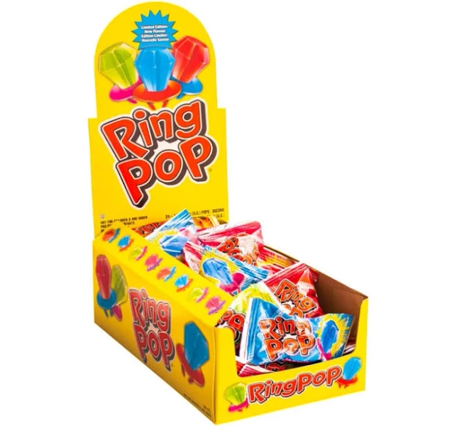 Ring Pop Fruit Flavour Display Of Individually Wrapped Bulk Lollipops Fun Candy Birthdays And Parties