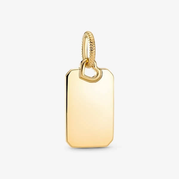 Pandora 14k Gold-Plated Engravable Rectangular Tag Pendant