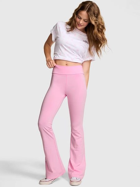 PINK x LoveShackFancy All-Day Cotton™ Foldover Flare Leggings