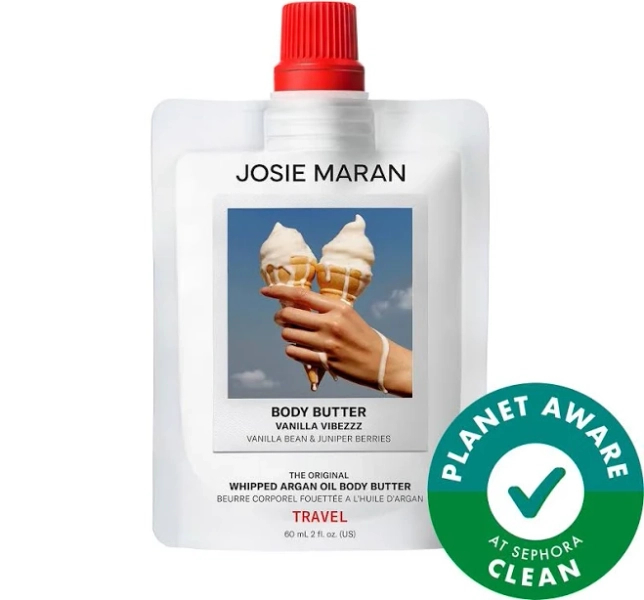 Josie Maran Mini Vanilla Vibezzz Whipped Argan Oil Refillable Firming Body Butter