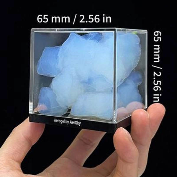 Aerogel with Cube Display Box - Lightest Solid on Earth, Frozen Smoke, STEAM Science Kit