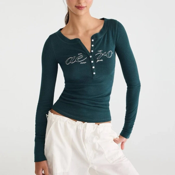 Aeropostale Women's Cotton Henley