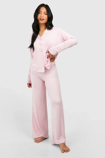 Petite Long Sleeve Shirt & Trousers Pyjama Set