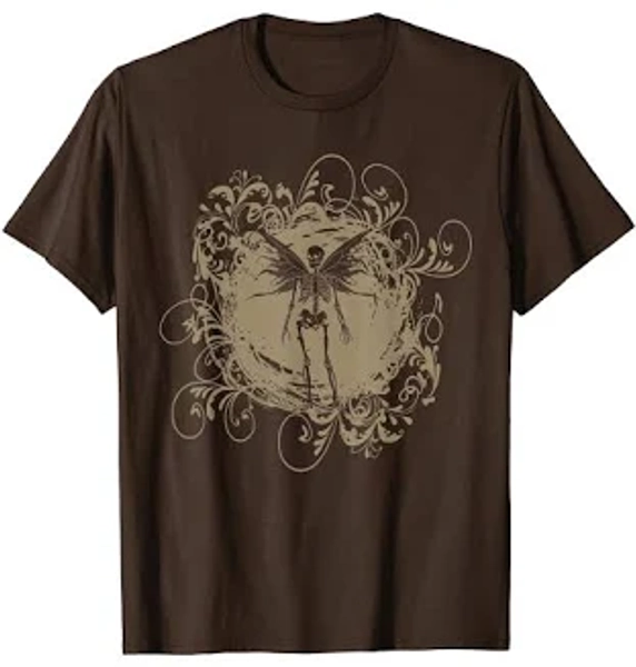 Fairy Grunge Gothic Grunge Fairycore Skeleton Butterfly Wings T-Shirt