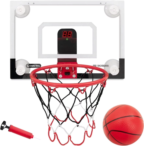 RUNBOW Indoor Mini Basketball Hoops Backboard with Powerful Suction Cups,Wall Mounted Door Basketball Hoops,Toys with Balls Gifts for Kids Boys Teens (43x30CM Black-White with Scorer) - Walmart.com