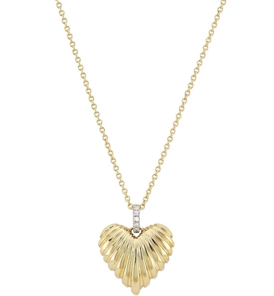 Saks Fifth Avenue Collection 14K Gold Diamond Heart Pendant Necklace