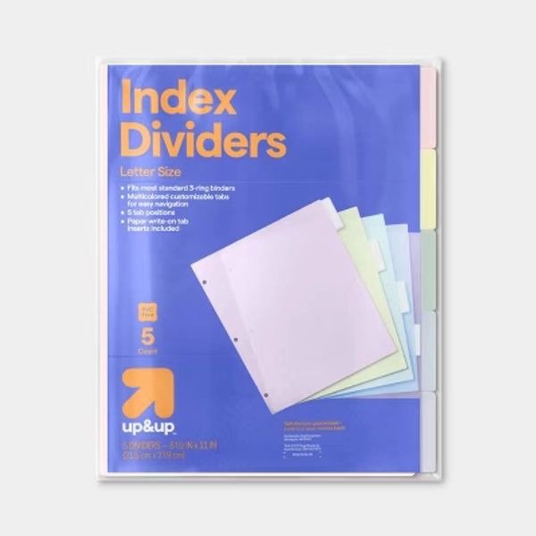 binder dividers 