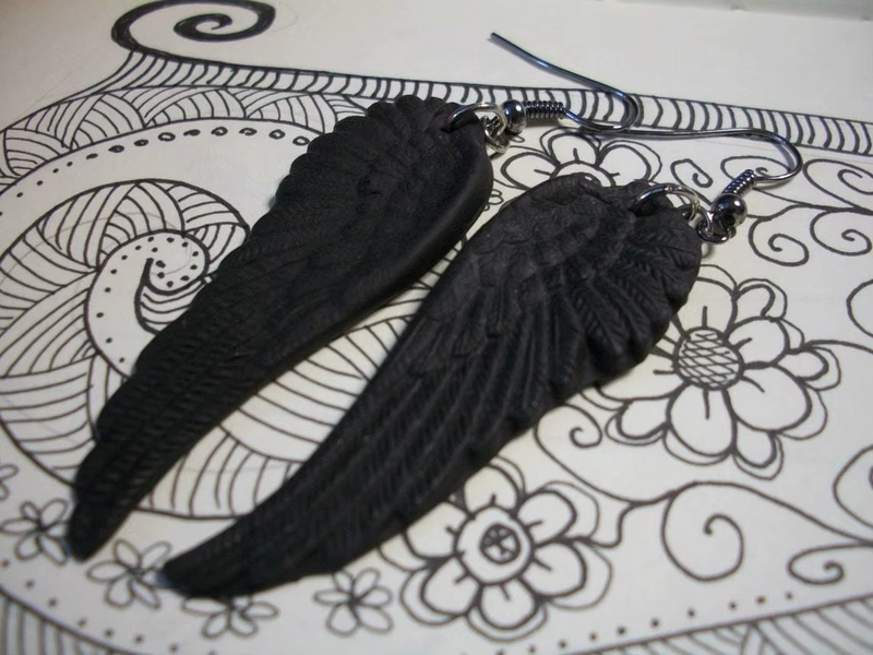 Gothic Black Wings Charm Earrings For Woman Girls Mystery Witch Jewelry Accessories Dark Angel Wings Pendant Earrings Trendy - AliExpress 