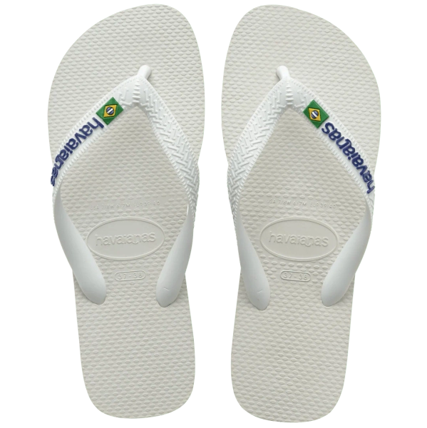 Women's Brazil Logo Flip Flops White / 6