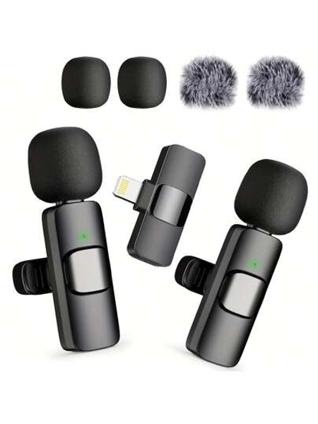 [Wireless Lavalier] Wireless Lavalier Microphone | Portable, Plug And Play, Suitable For Compatible With IPhone, IPad, Android, Lightning And USB-C, Audio And Video Recording, Live Streaming Interviews And Vlog Recording,[Wireless Lavalier Microphone] Wireless Lavalier Microphone | Clip-On For Lightning Compatible With IPhone IPad Android USB-C, Plug & Play, Audio Video Recording Live Streaming Interviews, Cordless