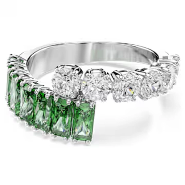 Bague Matrix, Tailles variées, Verte, Métal rhodié