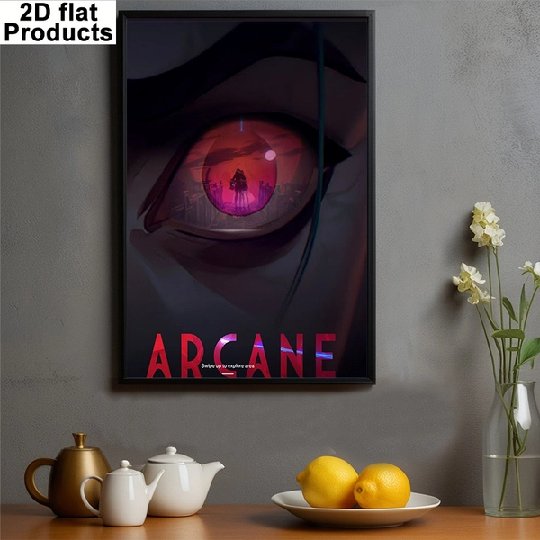 2D Flat, 1pc Frameless Canvas Painting | "Arcane: Eye-Catching Fantasy Poster Artwork for Home Decor - Perfect for Living Room, Bedroom, Or Office Walls", 12.0X18.0inch