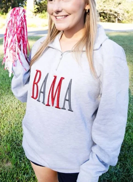 Bama Puff Embroidered Midweight Quarter-Zip Pullover