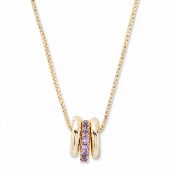 Stackable Custom Birthstone Ring Charm Necklace