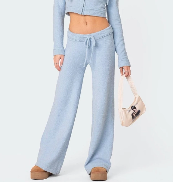 Edikted Women's Plush Super Soft Knit Pants with Drawstring