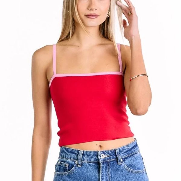 Beginning Boutique Contrast Knit Top