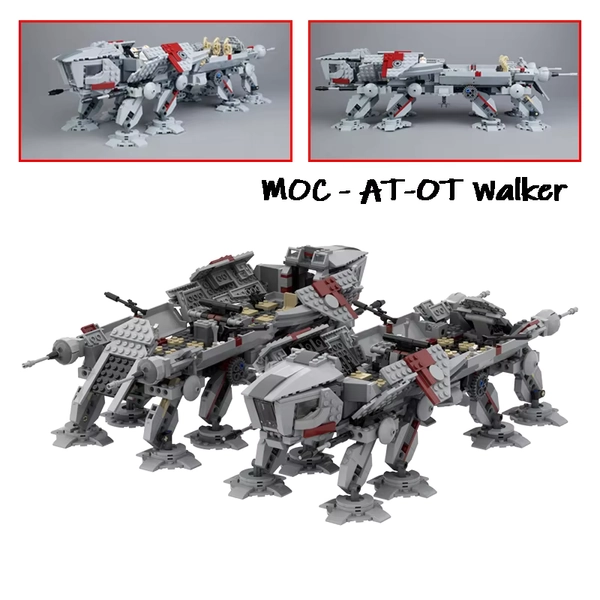 MOC Building Blocks AT-OT Walker Big Space Troop Carrier Modified from 75337 AT-TE Walker Spacefighter DIY Brick Model Toys Gift - AliExpress 26