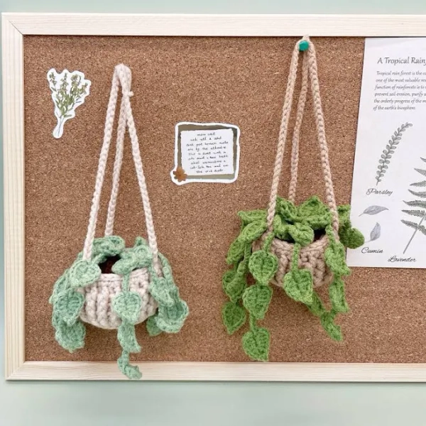 Pothos Jade Crochet Pattern: Car Hanging Plant DIY (Digital Download PDF) - English