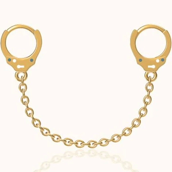 Double Hoop Chain Dangle Earrings