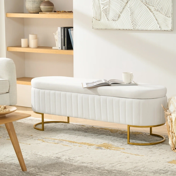 Mercer41 Mandolyn 55" W Storage Bench with Internal Compartmented and Channel Tufted & Reviews | Wayfair