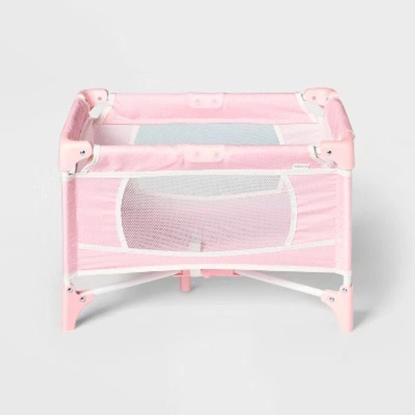 Pink Dot Folding Doll Crib for 14" - 16" Dolls - Gigglescape™