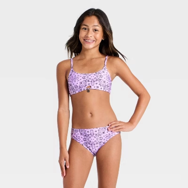 Girls' Paisley Two Piece Bikini Swimsuit - art class™ Purple XXL