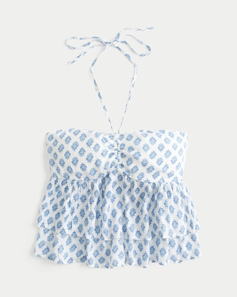 Tiered Halter Babydoll Top